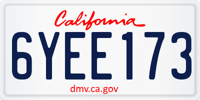 CA license plate 6YEE173