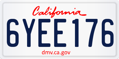 CA license plate 6YEE176