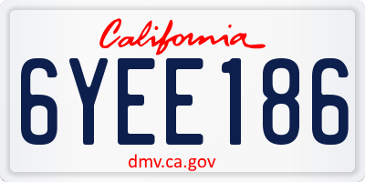 CA license plate 6YEE186