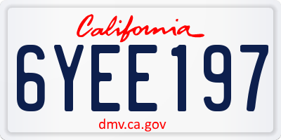 CA license plate 6YEE197