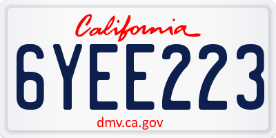 CA license plate 6YEE223