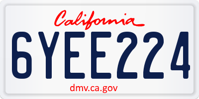 CA license plate 6YEE224