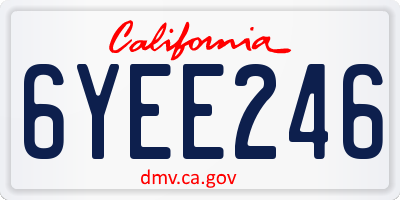 CA license plate 6YEE246