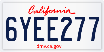 CA license plate 6YEE277