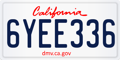 CA license plate 6YEE336