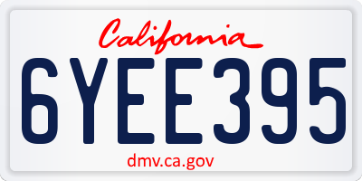 CA license plate 6YEE395