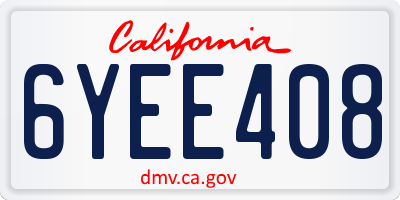CA license plate 6YEE408