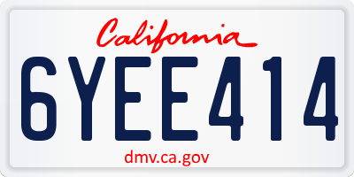 CA license plate 6YEE414