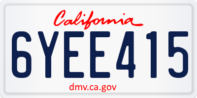 CA license plate 6YEE415