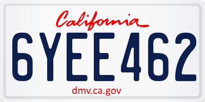 CA license plate 6YEE462