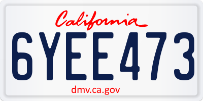 CA license plate 6YEE473