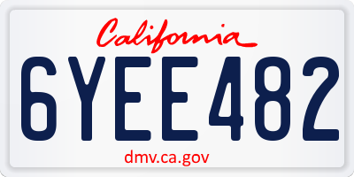 CA license plate 6YEE482