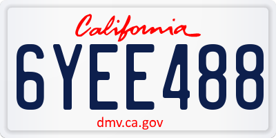CA license plate 6YEE488