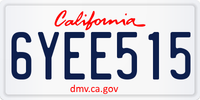 CA license plate 6YEE515