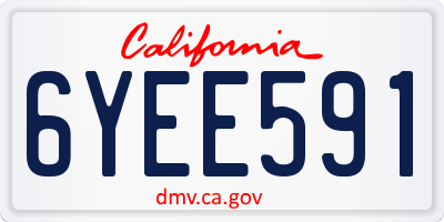 CA license plate 6YEE591