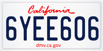 CA license plate 6YEE606