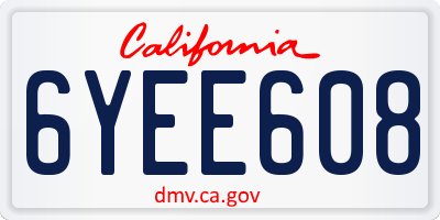 CA license plate 6YEE608