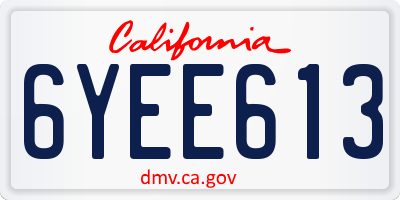 CA license plate 6YEE613