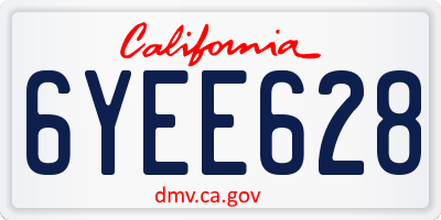 CA license plate 6YEE628