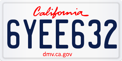 CA license plate 6YEE632