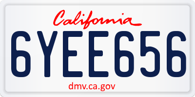 CA license plate 6YEE656