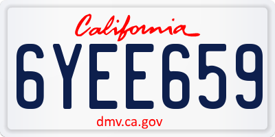 CA license plate 6YEE659