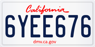 CA license plate 6YEE676