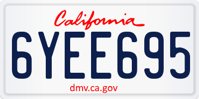 CA license plate 6YEE695