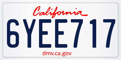 CA license plate 6YEE717