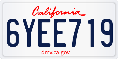 CA license plate 6YEE719
