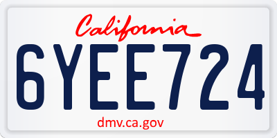 CA license plate 6YEE724