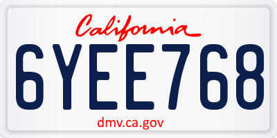 CA license plate 6YEE768