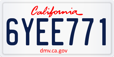 CA license plate 6YEE771