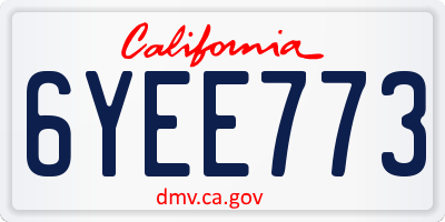 CA license plate 6YEE773