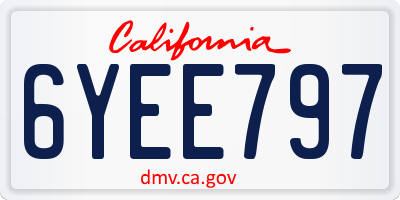 CA license plate 6YEE797
