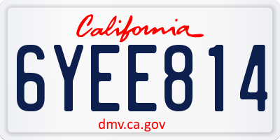 CA license plate 6YEE814
