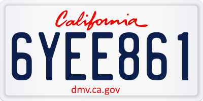CA license plate 6YEE861