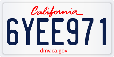 CA license plate 6YEE971