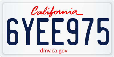 CA license plate 6YEE975