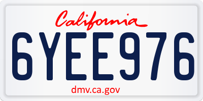CA license plate 6YEE976