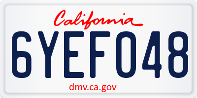 CA license plate 6YEF048