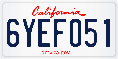 CA license plate 6YEF051