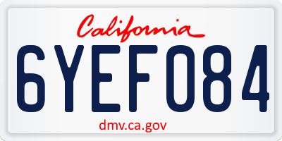 CA license plate 6YEF084