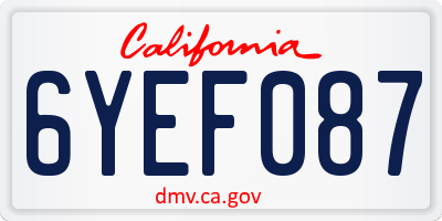 CA license plate 6YEF087