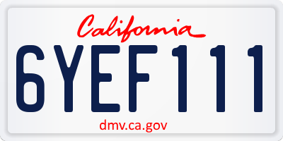 CA license plate 6YEF111