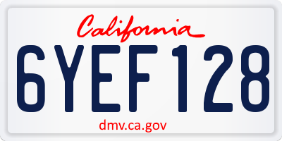 CA license plate 6YEF128