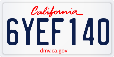 CA license plate 6YEF140