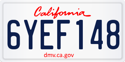 CA license plate 6YEF148