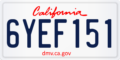 CA license plate 6YEF151