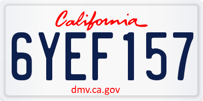 CA license plate 6YEF157